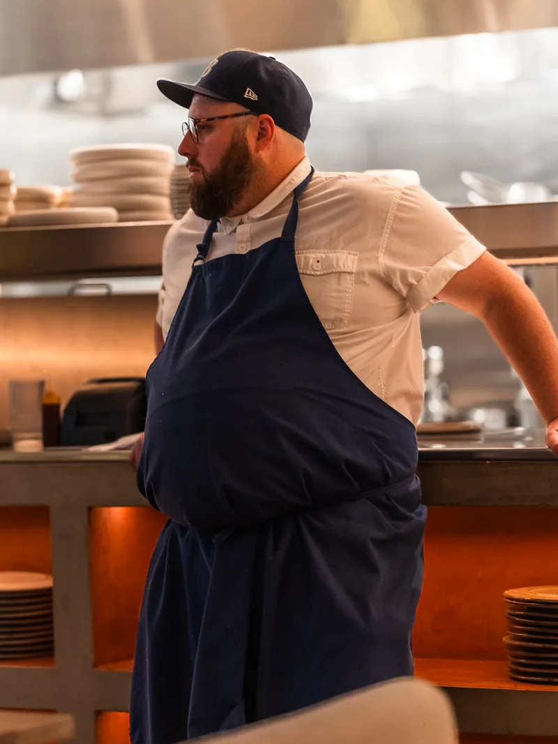 Seth Temple, Chef de Cuisine at Ash, in the kitchen